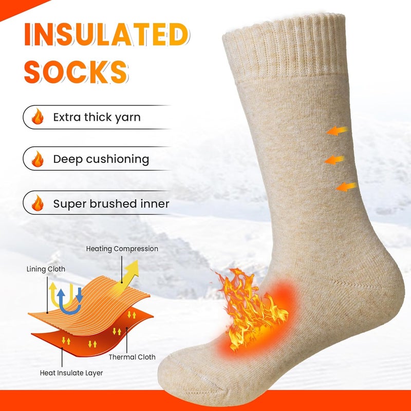 Velice Winter Warm Thermal Socks for Women Extra Thick Insulated Heated Crew Boot Socks for Cold Weather 5 Pairs - Image 5